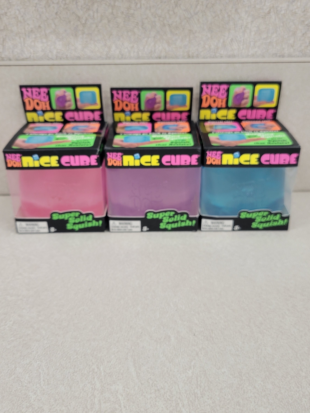 NeeDoh Nice Cube Kids Squishy Toy - Pink, Purple, Blue